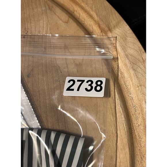 Bar III Flounce Dress Womens XS Green Picnic Stripe Ruffle Fitted Sleeveless NEW - Picture 9 of 9